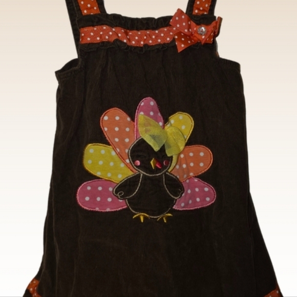 Holiday Editions Brown Dress with Colorful Applique - Picture 1 of 3